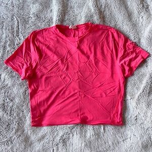 Lululemon Women's Short Sleeve Cropped Top - Hot Pink